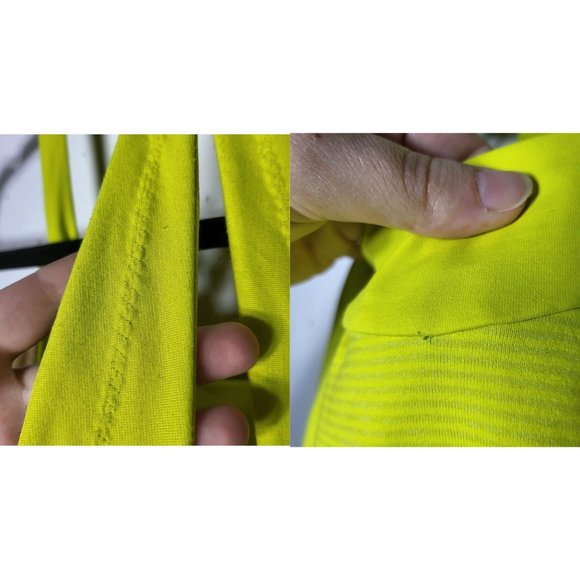 Lululemon Women's Yellow Striped Racerback Tank Top Size 6 Athletic Active Neon - Picture 3 of 9